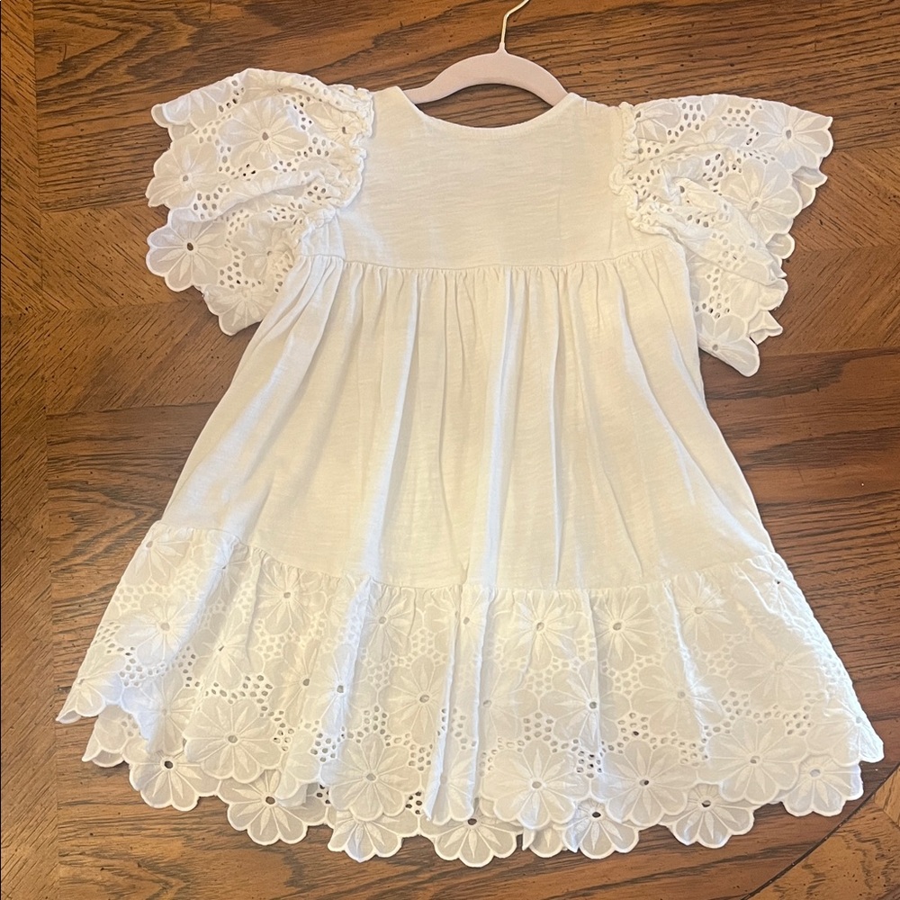 Next White Floral Eyelet Kids Dress